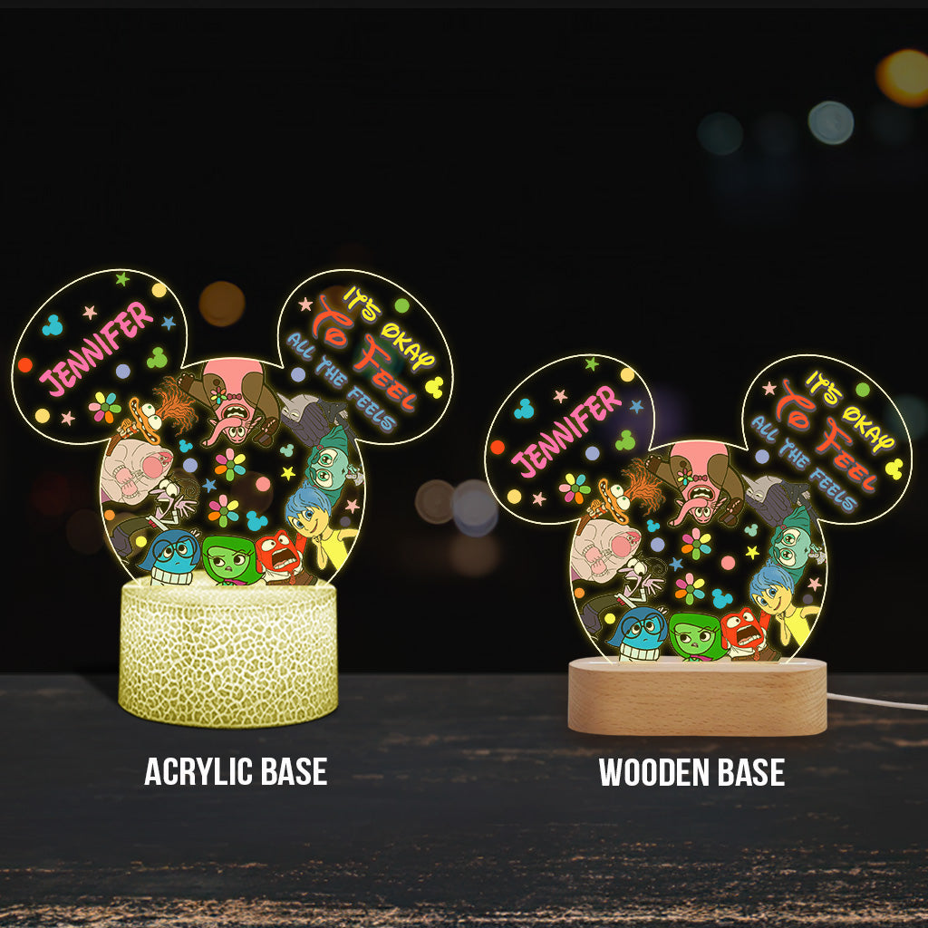 It's Okay To Feel All The Feels - Personalized Shaped Plaque Light Base