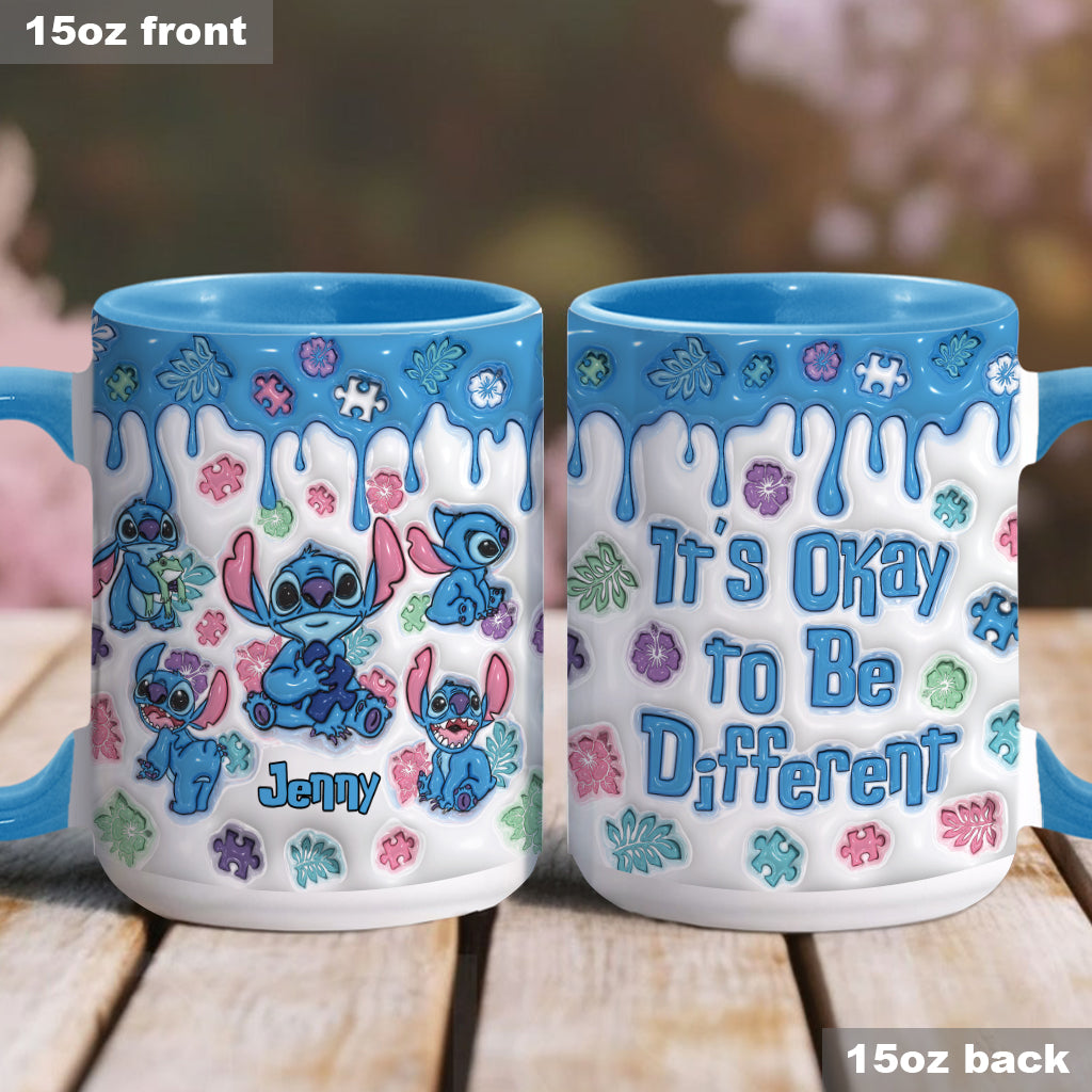 It's Ok To Be Different - Personalized Autism Awareness Accent Mug