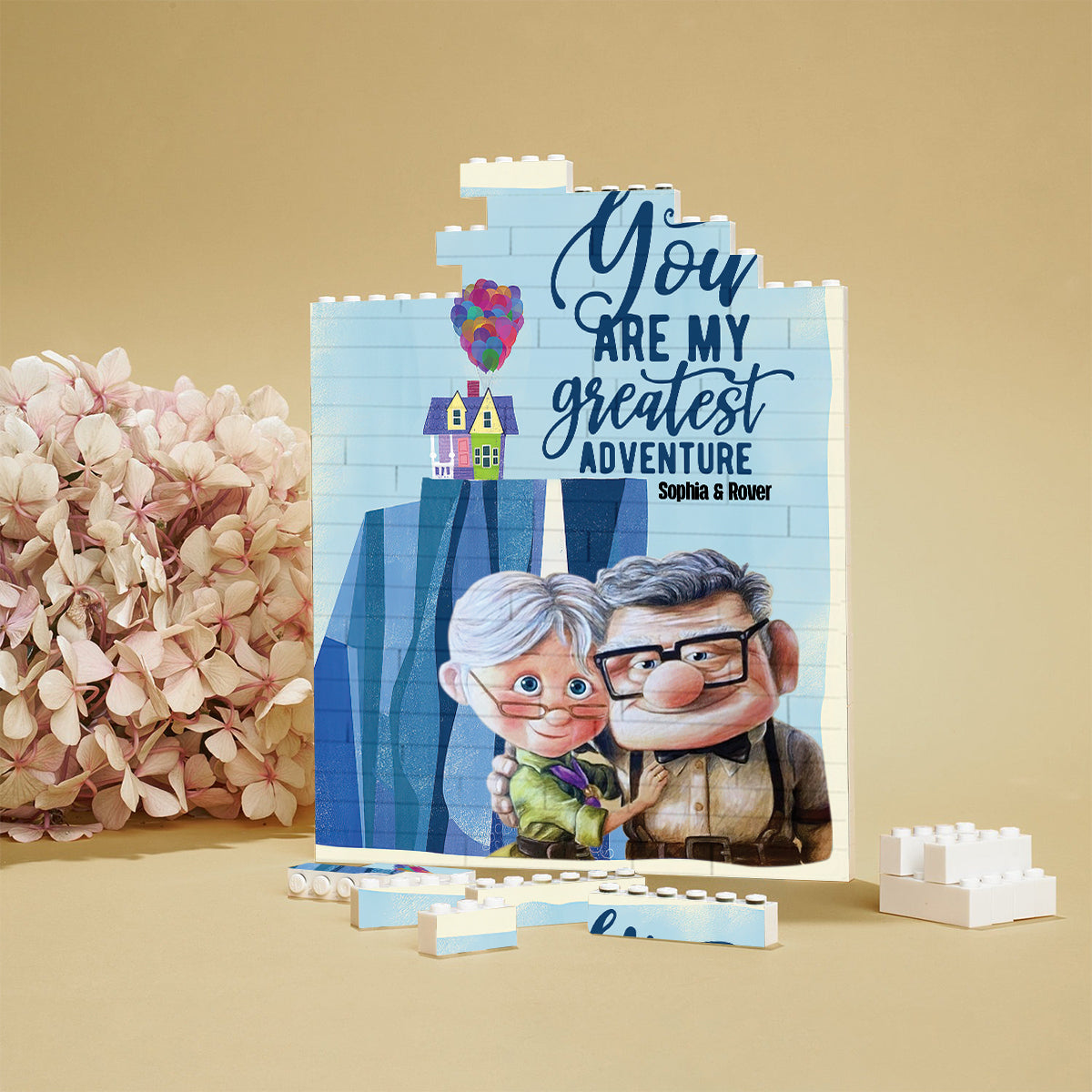 You're My Greatest Adventure - Personalized Mouse Vertical Rectangle Building Brick Blocks Printed On Both Sides