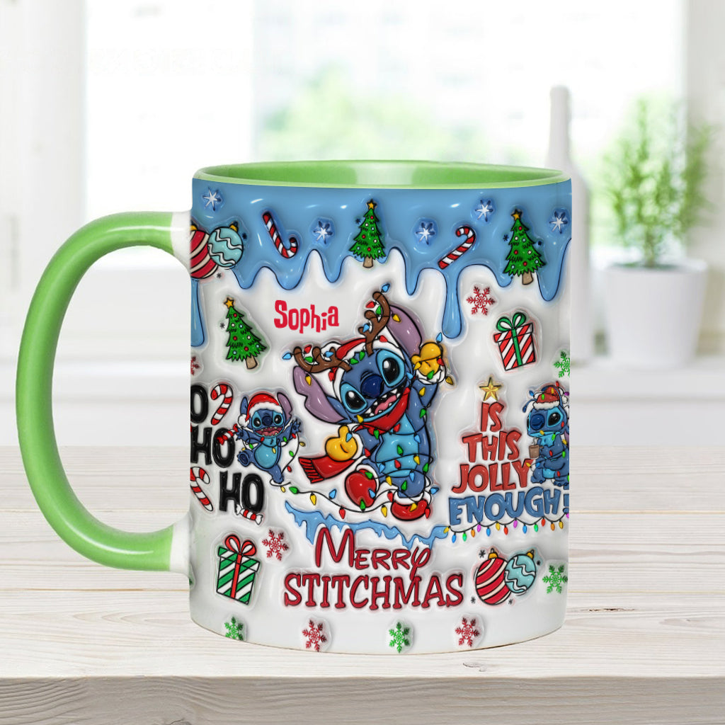 Merry Stichmas - Personalized Ohana Accent Mug