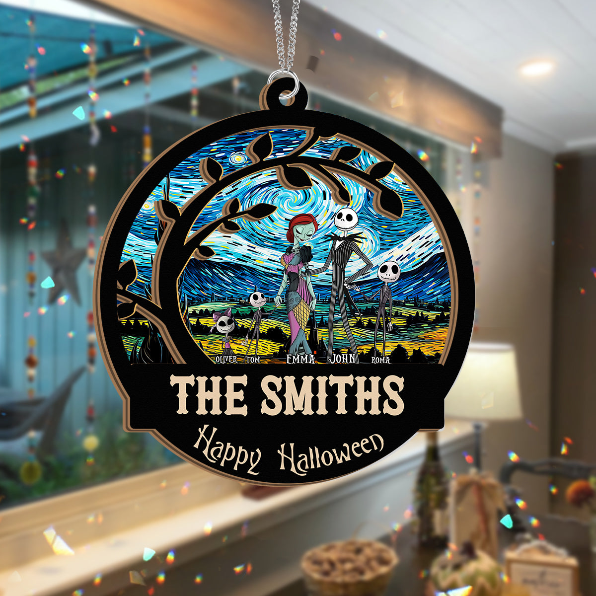 Nightmares Starry Night - Personalized Nightmare 2 Layered Window Hanging Suncatcher