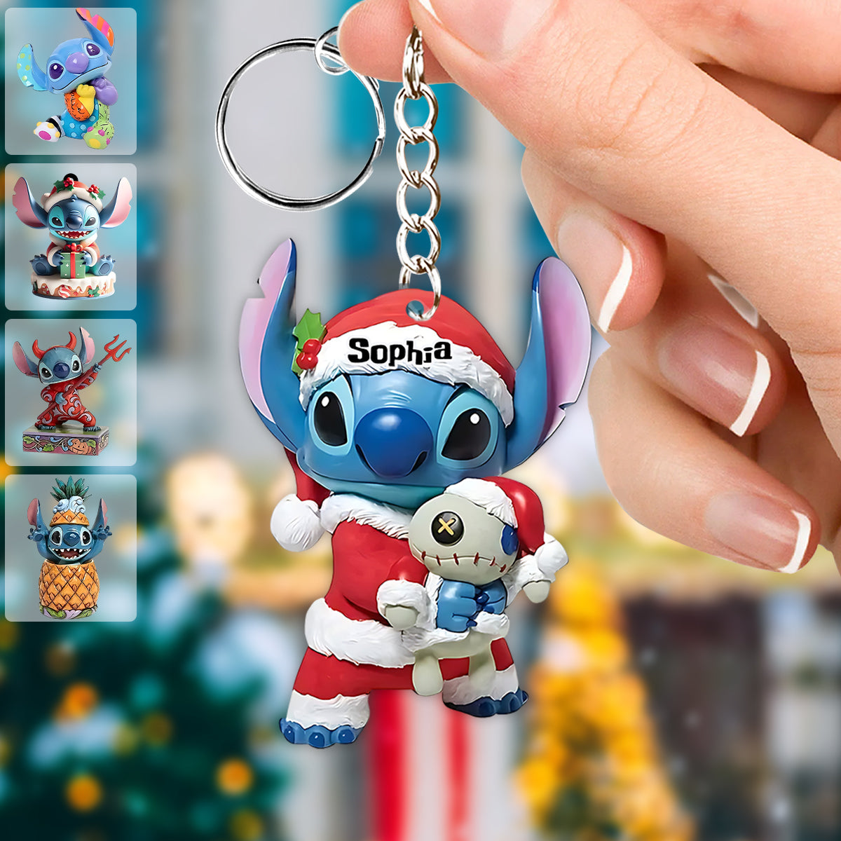 Merry Stitchmas - Personalized Ohana Keychain