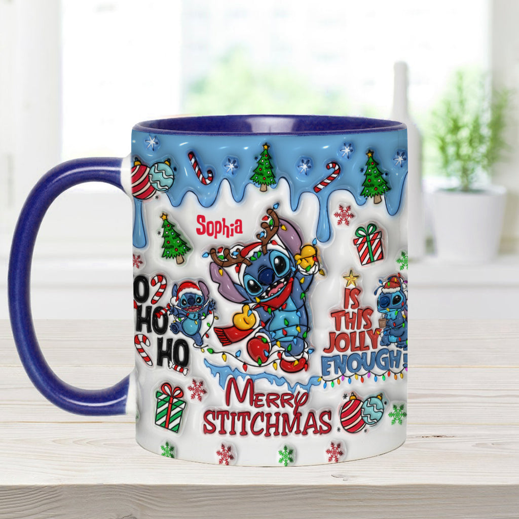 Merry Stichmas - Personalized Ohana Accent Mug