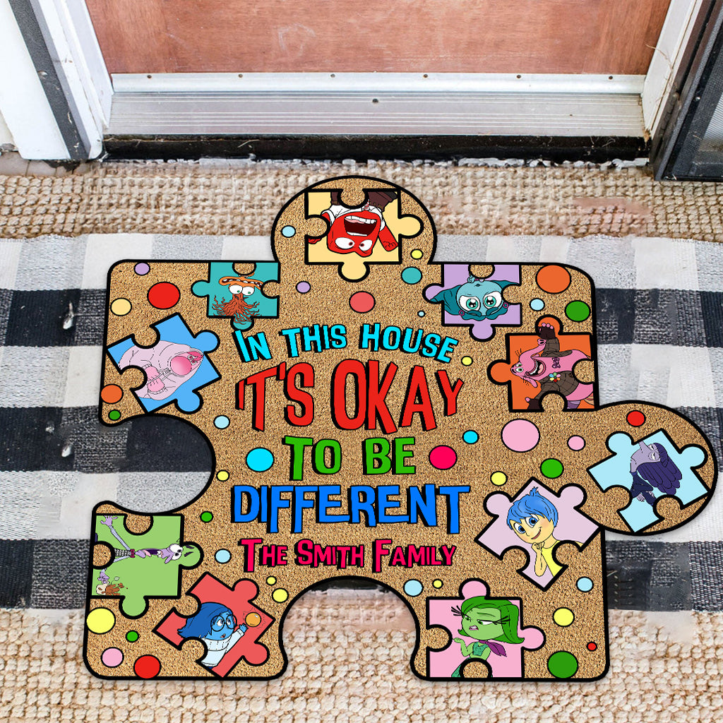 It's Okay To Be Different - Personalized Shaped Doormat
