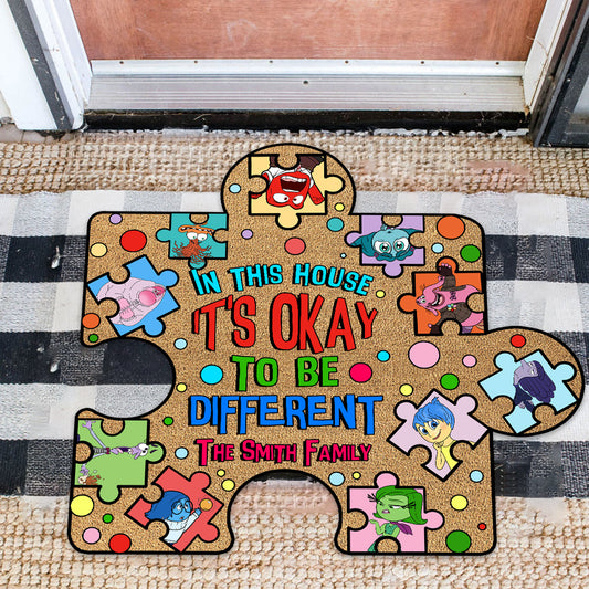 It's Okay To Be Different - Personalized Shaped Doormat