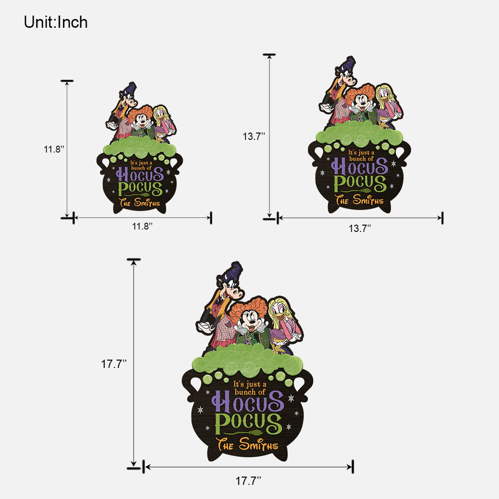 It's Just A Bunch Of Hocus Pocus - Personalized Mouse Custom Shaped Wood Sign