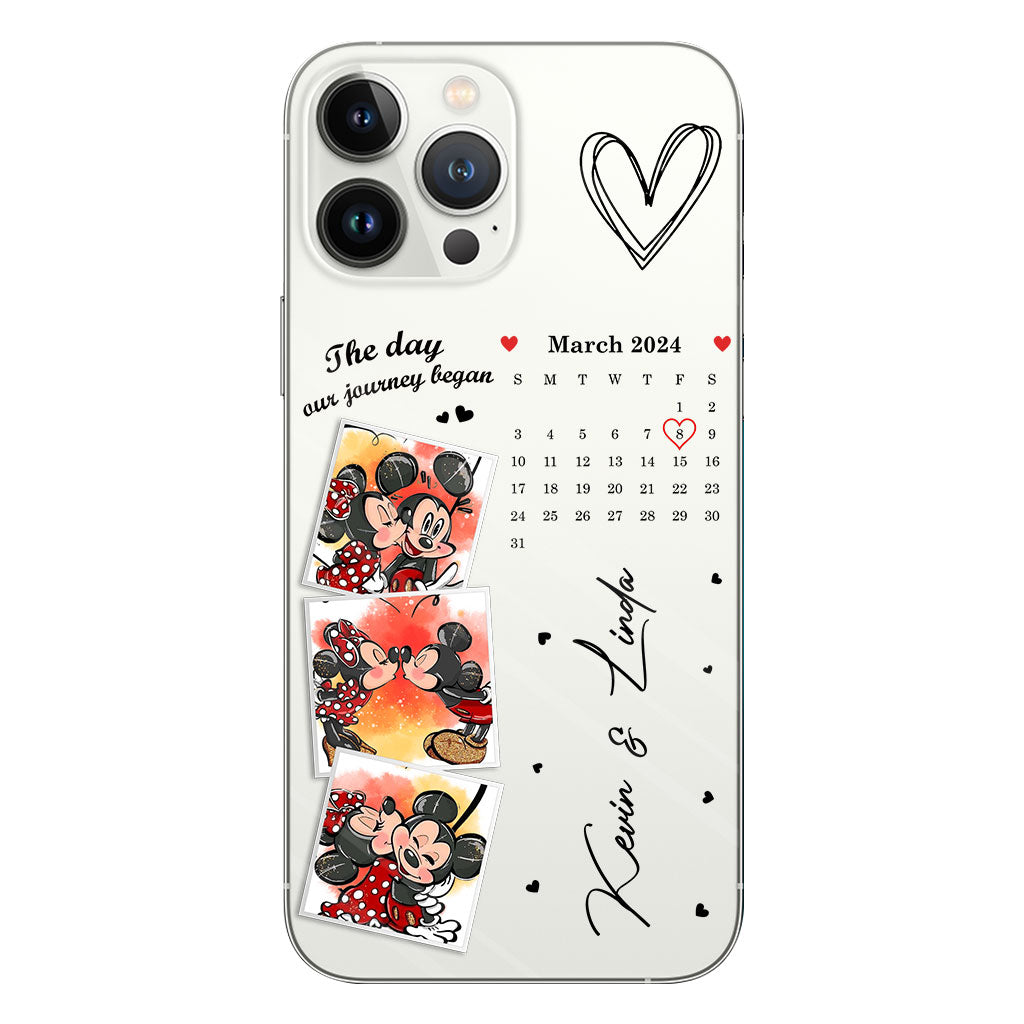 The Day Our Journey Began Mouse Ears Calendar Custom - Personalized Mouse Clear Phone Case