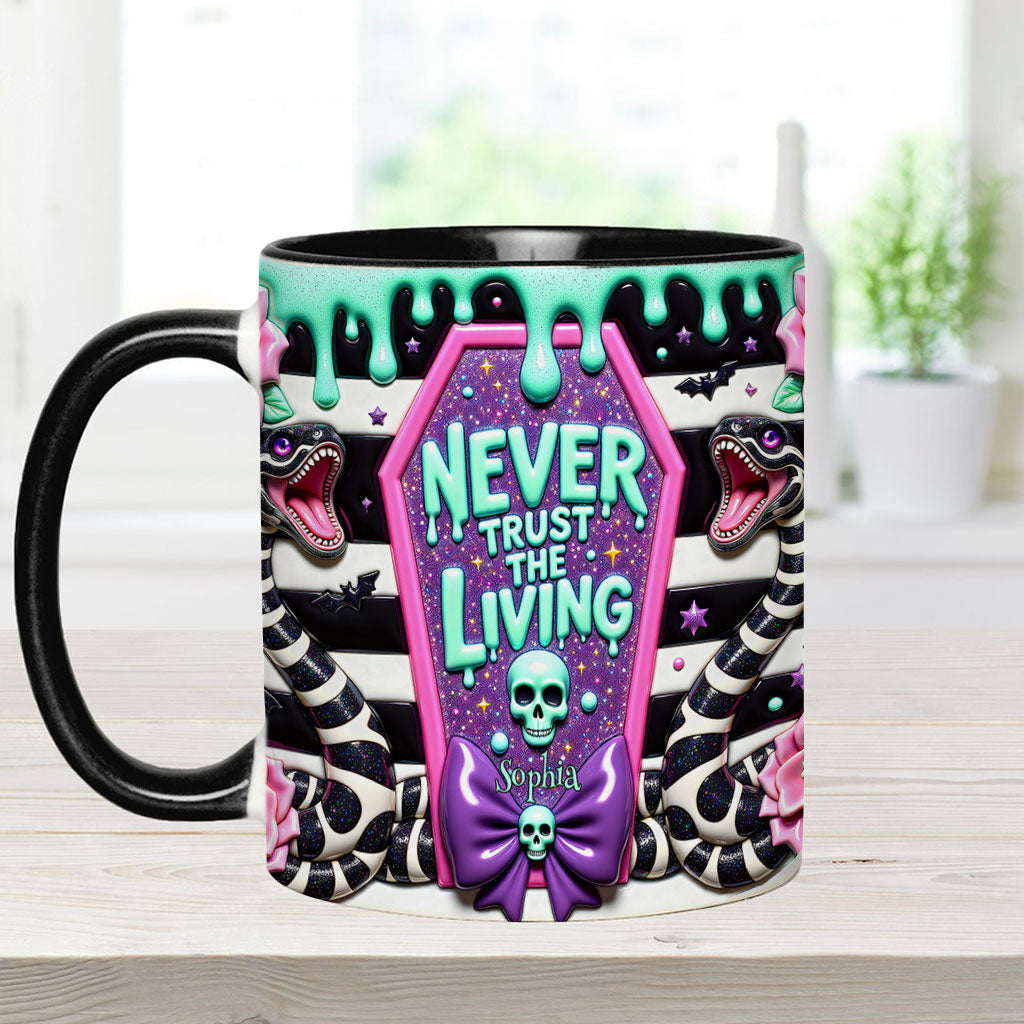 Never Trust The Living - Personalized Accent Mug