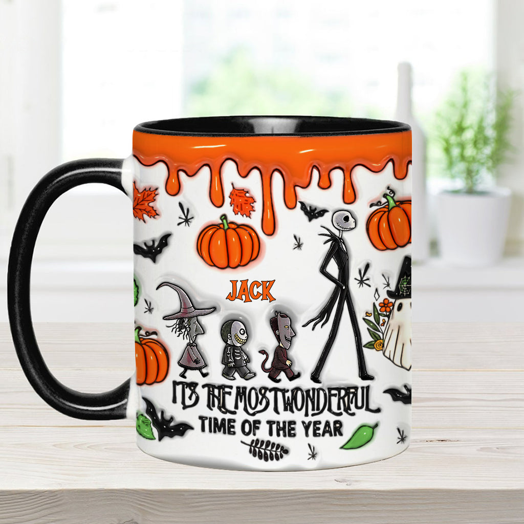 It's The Most Beautiful Time Autumn Skeleton - Personalized Nightmare Accent Mug