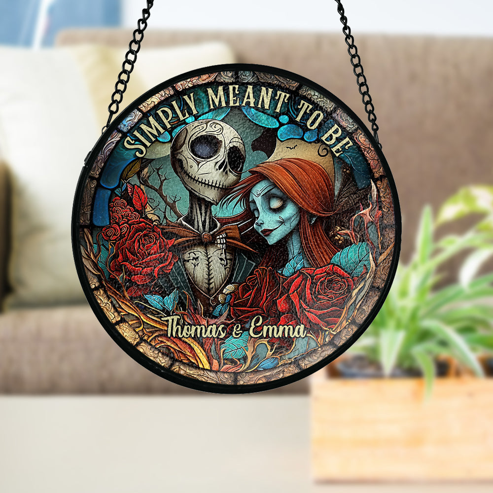 Simply Meant To Be - Personalized Nightmare Stained Glass Suncatcher