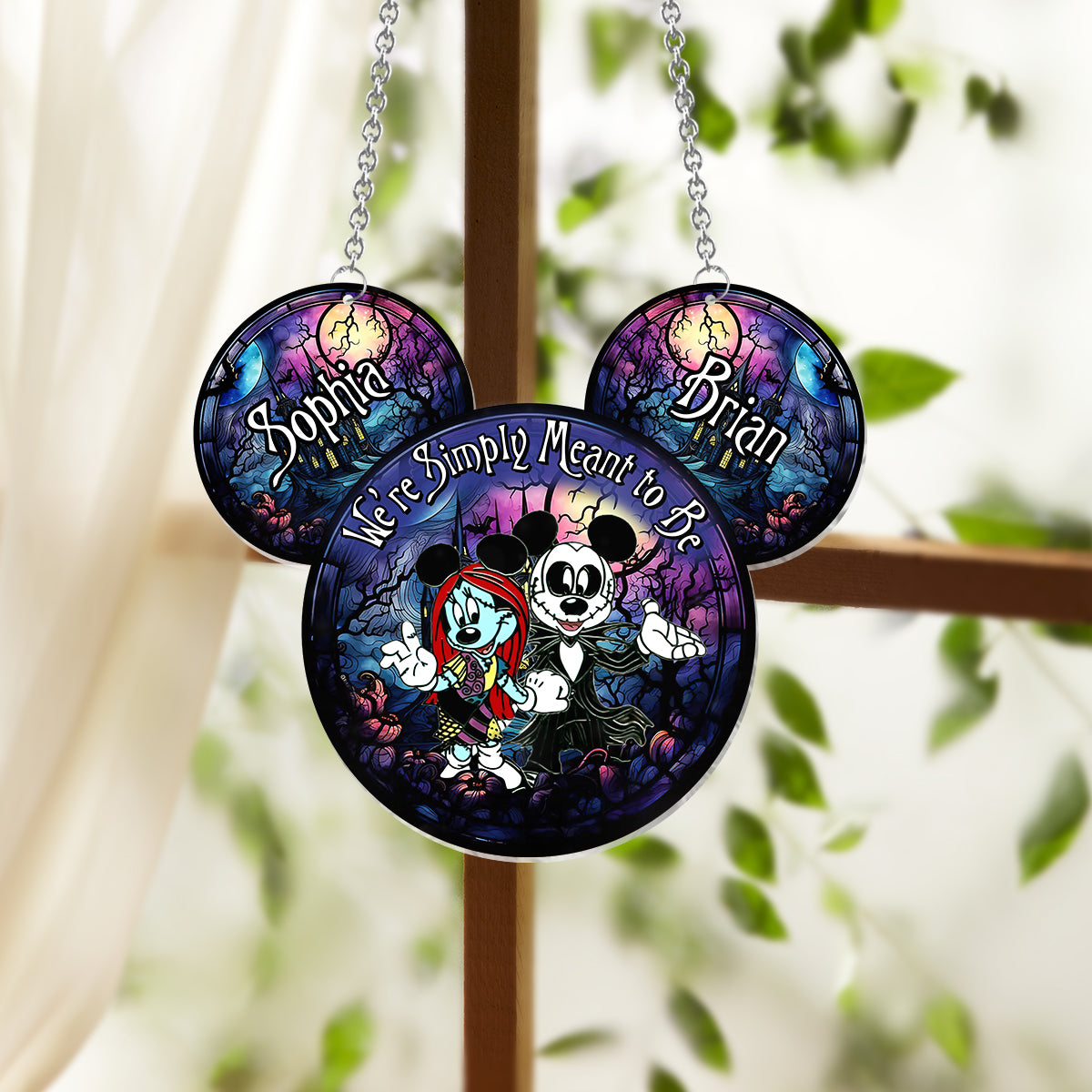 We're Simply Meant To Be - Personalized Mouse Window Hanging Suncatcher Ornament