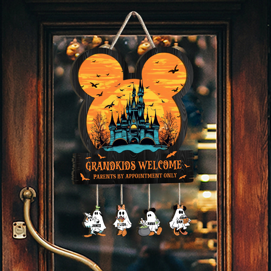 Grandkids Welcome Parents Appointment - Personalized Mouse Pallet Wood Sign