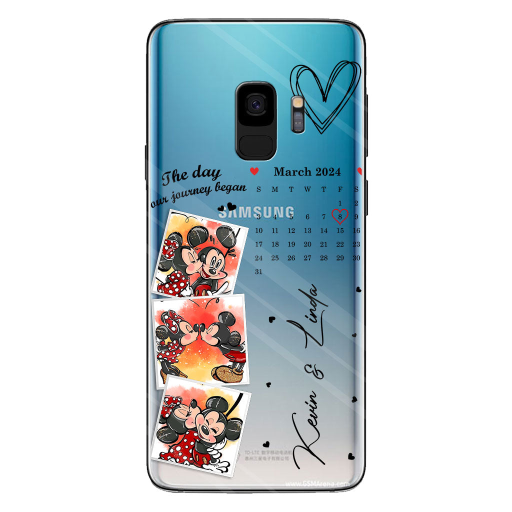 The Day Our Journey Began Mouse Ears Calendar Custom - Personalized Mouse Clear Phone Case
