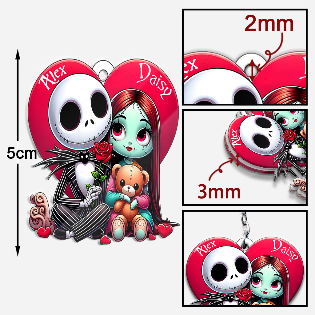 Roses Chicano Couple - Personalized Nightmare Keychain
