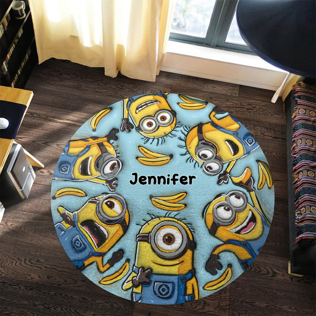 One In A Minion - Personalized Round Rug