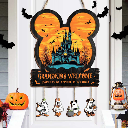 Grandkids Welcome Parents Appointment - Personalized Mouse Pallet Wood Sign