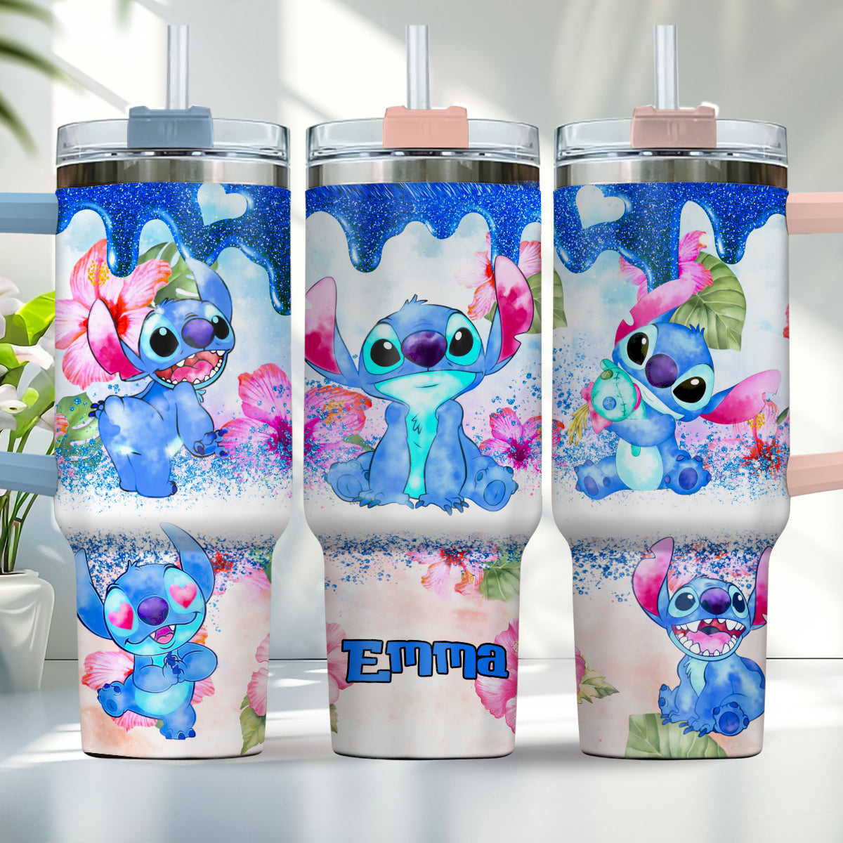 Ohana Tropical Vibe - Personalized Ohana Tumbler With Handle