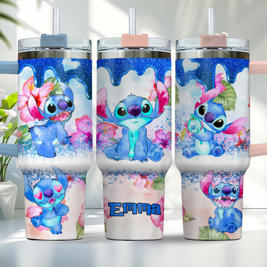 Ohana Tropical Vibe - Personalized Ohana Tumbler With Handle