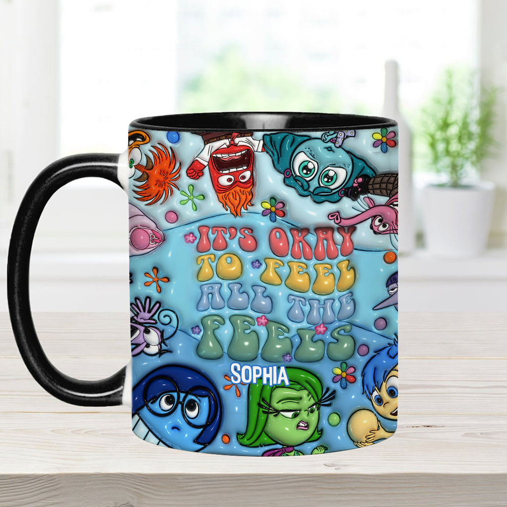 It's Okay To Feel All The Feels - Personalized Accent Mug