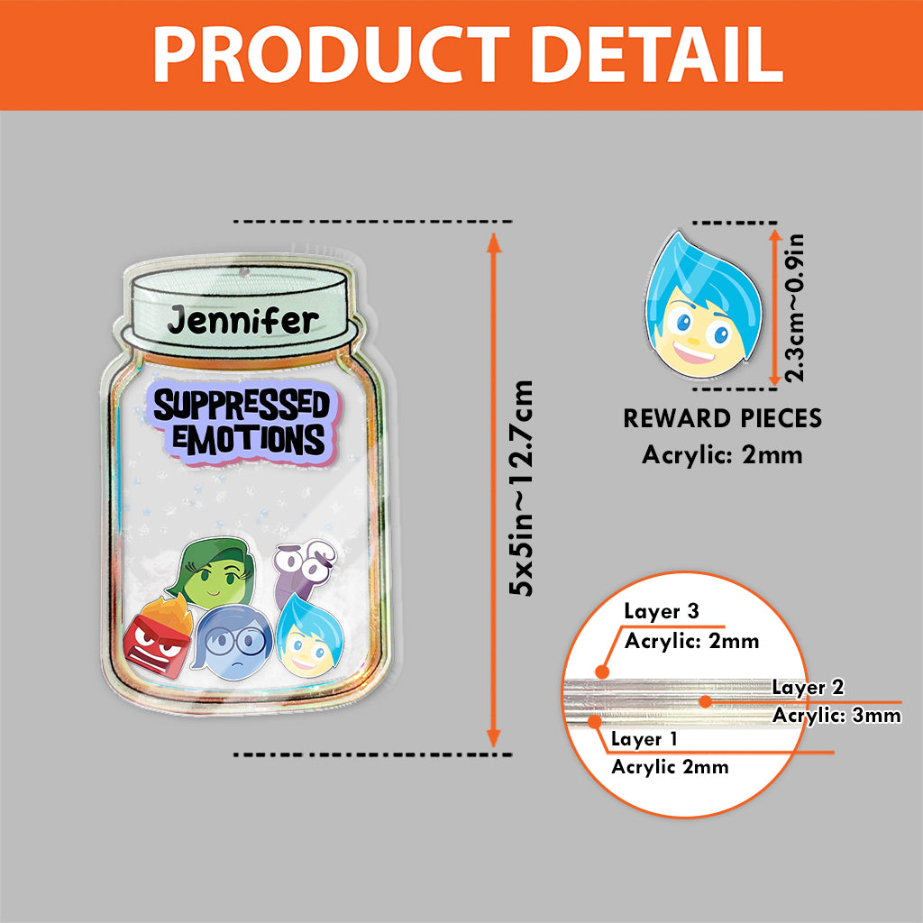 Suppressed Emotions - Personalized 3 Layered Shaker Ornament