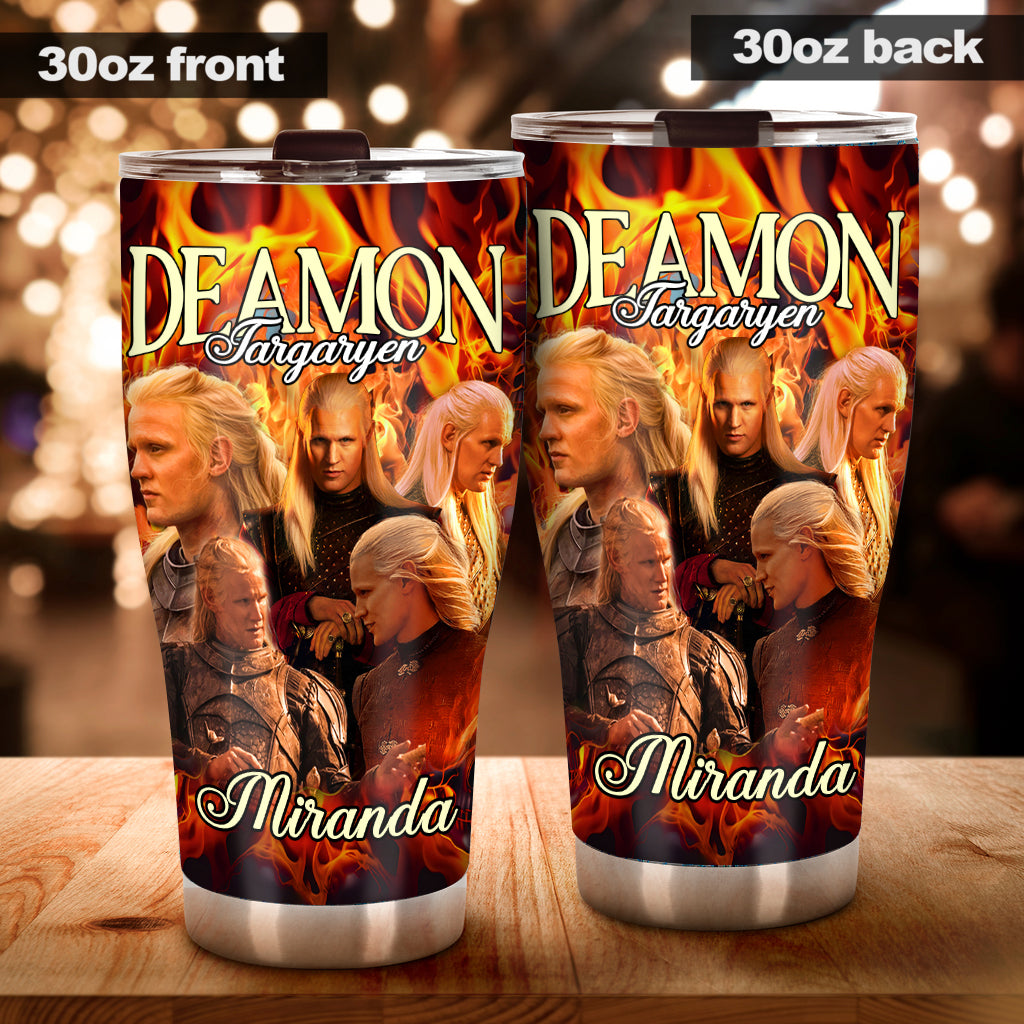Team Black Fire And Blood - Personalized Thrones Game Tumbler