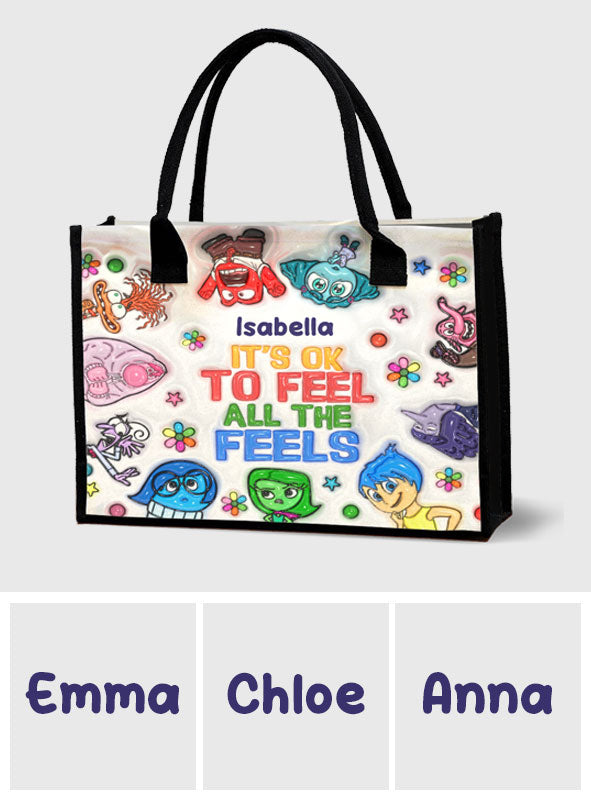 It's Ok To Feel All The Feels - Personalized Canvas Tote Bag
