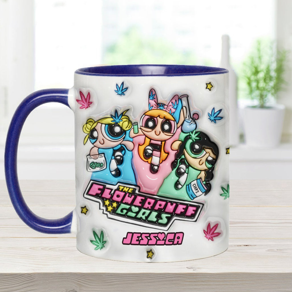 The Flower Puff Girl - Personalized Weed Accent Mug