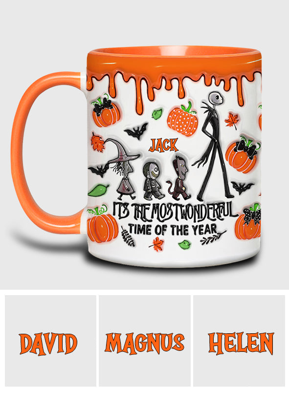 It's The Most Beautiful Time Autumn Skeleton - Personalized Nightmare Accent Mug
