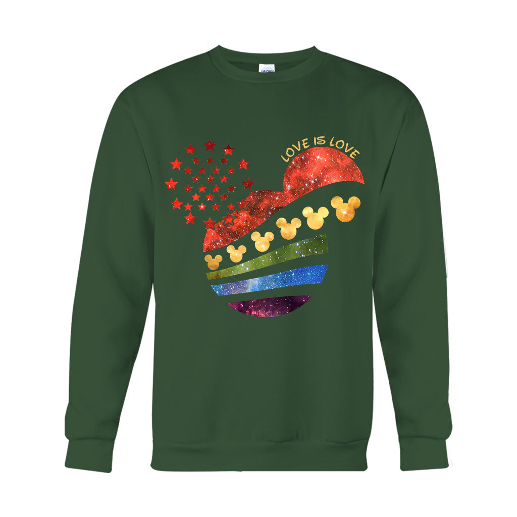 Mouse Head Galaxy Rainbow - LGBT Support T-shirt And Hoodie