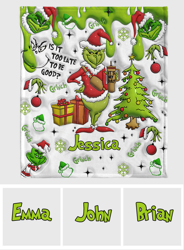 Merry Grinchmas - Personalized Stole Christmas Blanket