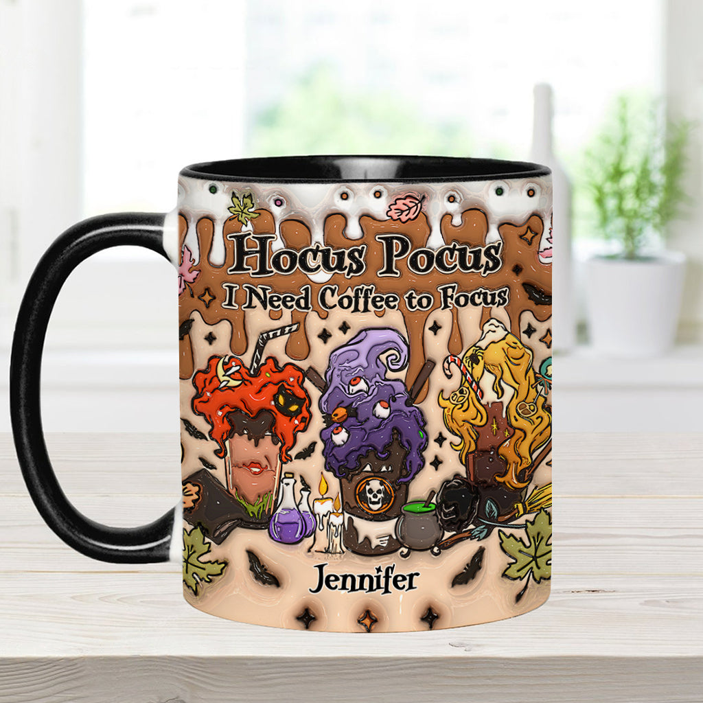 Autumn Leaves Pumpkin Spice Latte - Personalized Three Witches Accent Mug