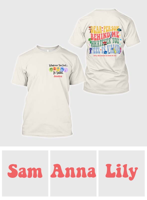 Whatever You Feel Is Valid - Personalized Inside Out T-shirt And Hoodie
