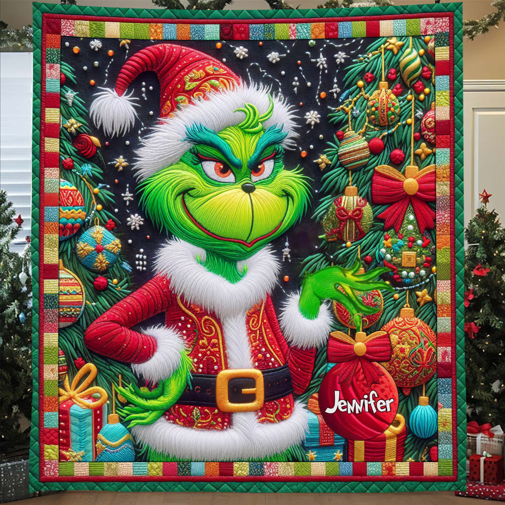 Merry Grinchmas - Personalized Stole Christmas Quilt