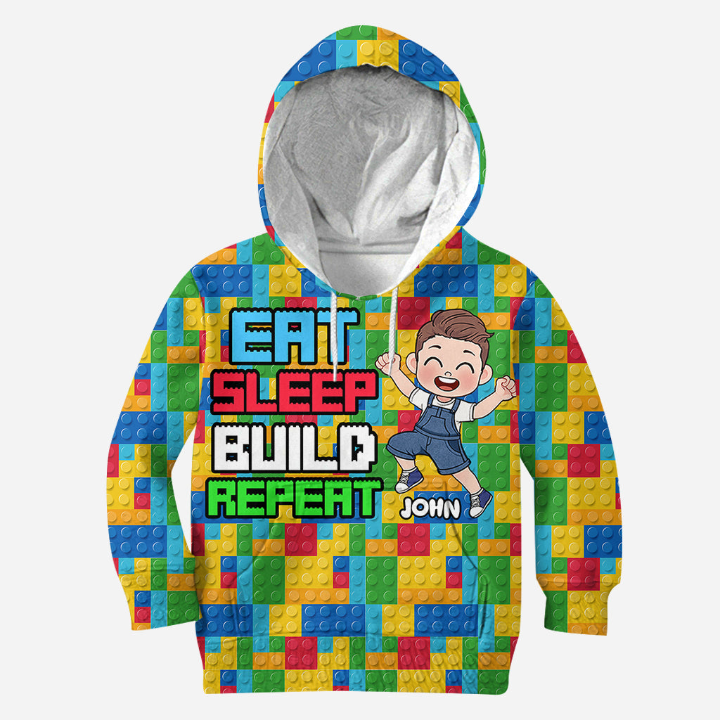 Eat Sleep Build Repeat - Personalized All Over Shirt