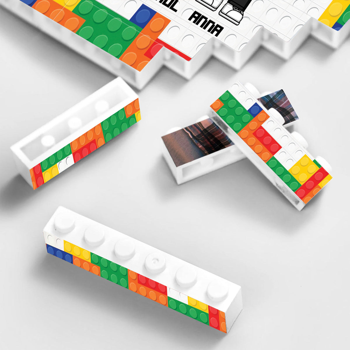 Family Forever - Personalized Family One-sided Horizontal Rectangle Building Brick Blocks