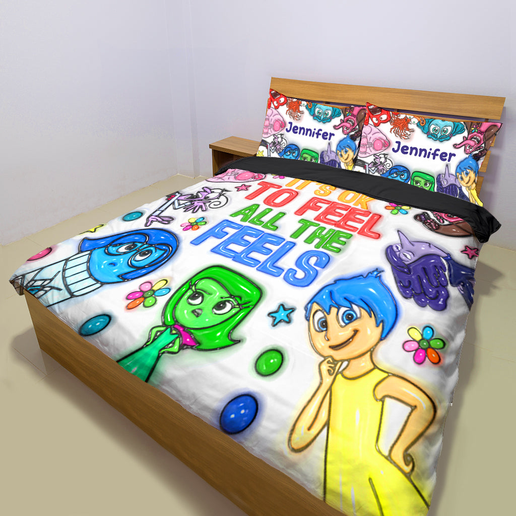 It's Ok To Feel All The Feels - Personalized Mouse Bedding Set