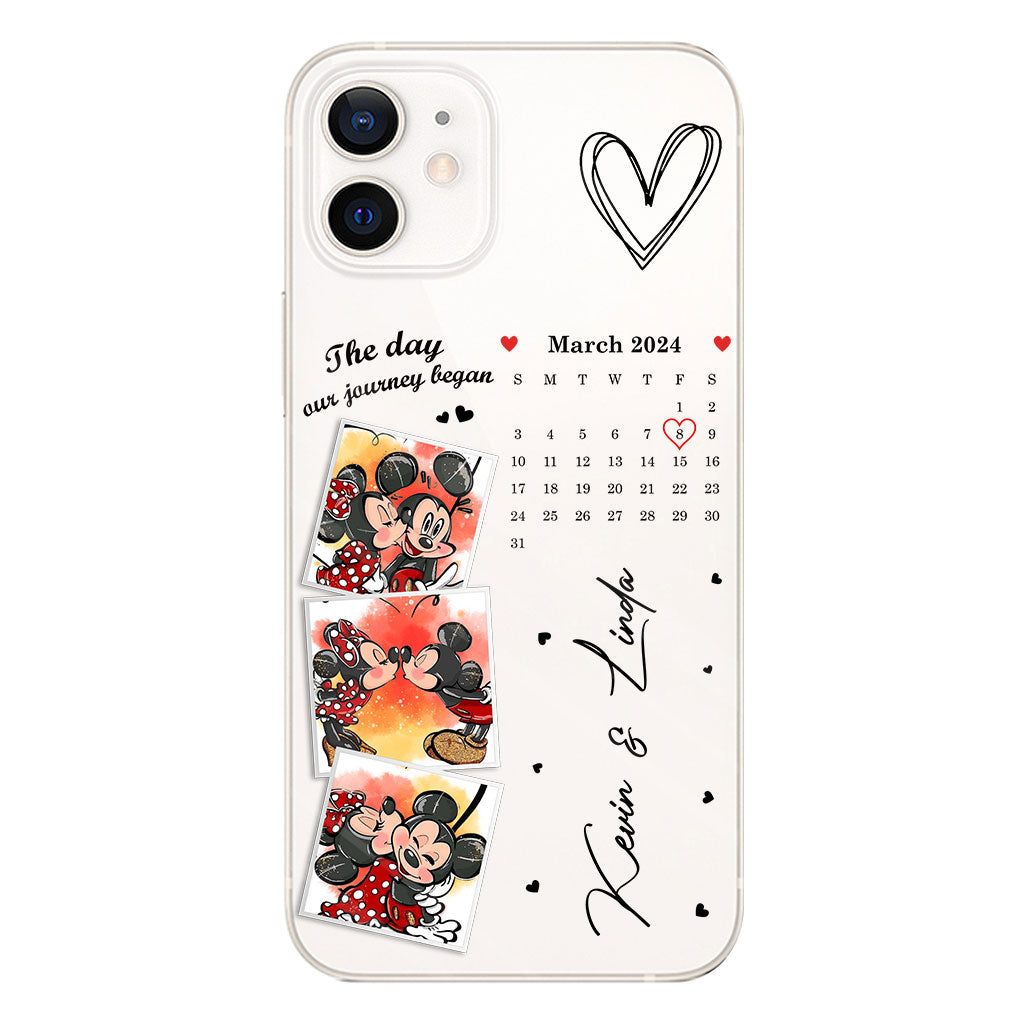 The Day Our Journey Began Mouse Ears Calendar Custom - Personalized Mouse Clear Phone Case