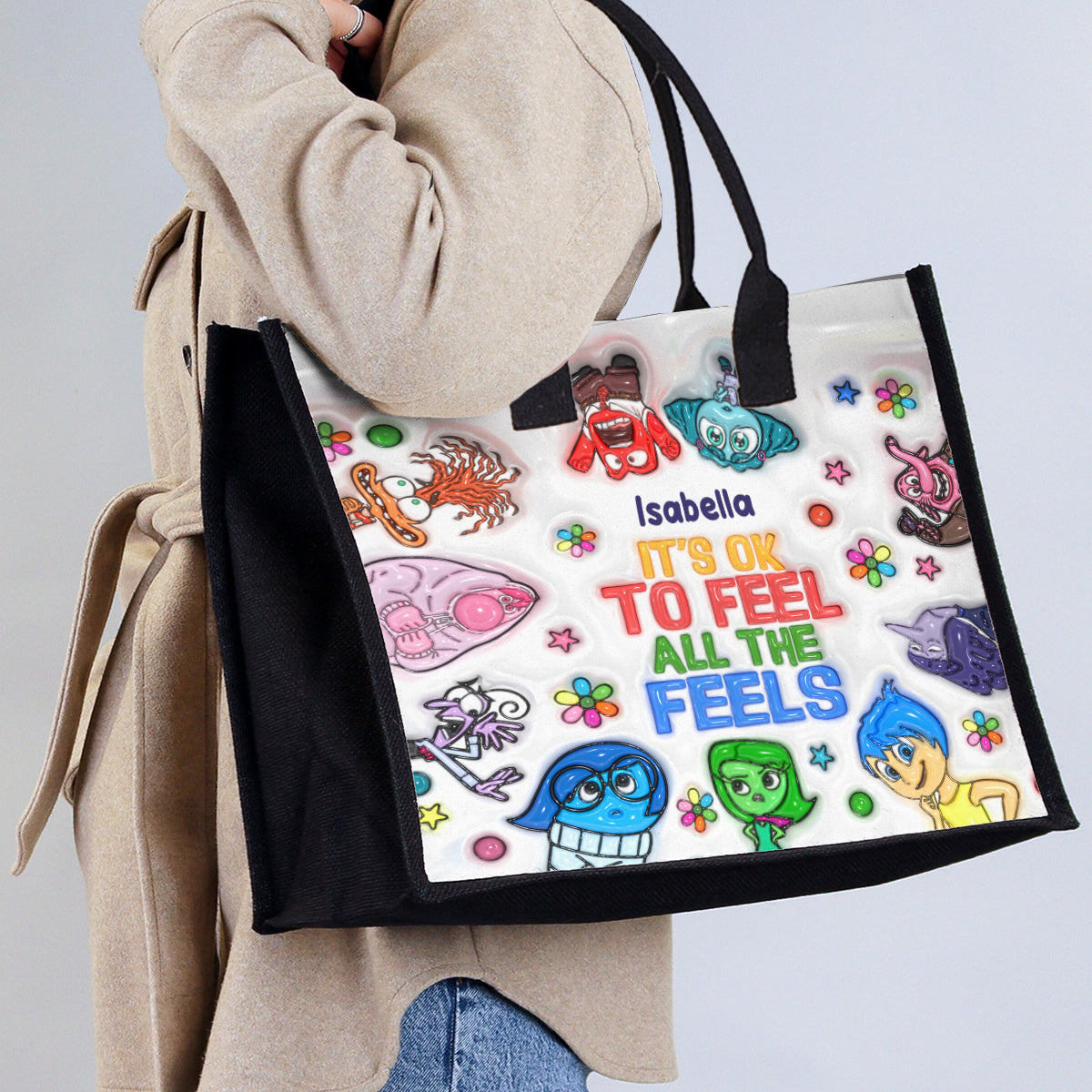 It's Ok To Feel All The Feels - Personalized Canvas Tote Bag