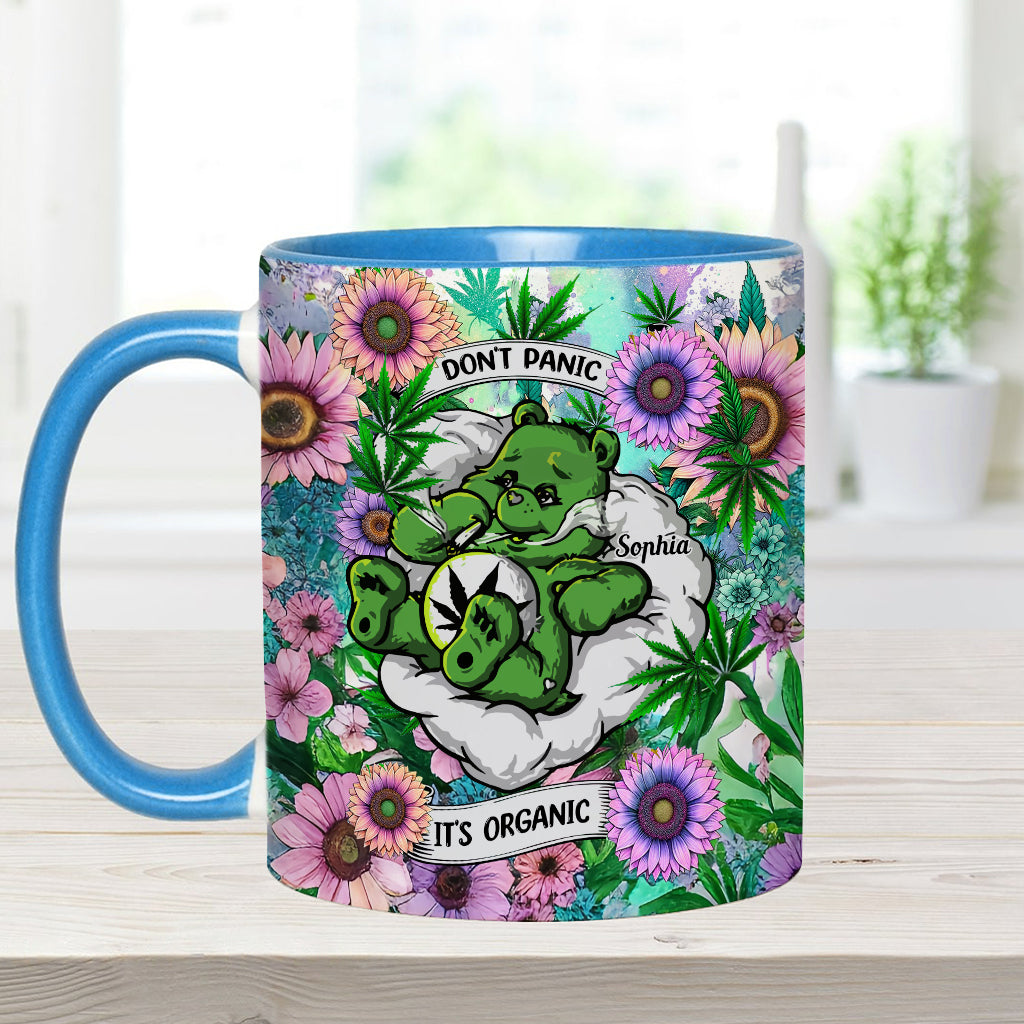 Don't Panic It's Organic - Personalized Weed Accent Mug
