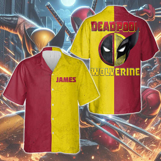 Red & Yellow Hero - Personalized The Psychopath Hawaiian Shirt