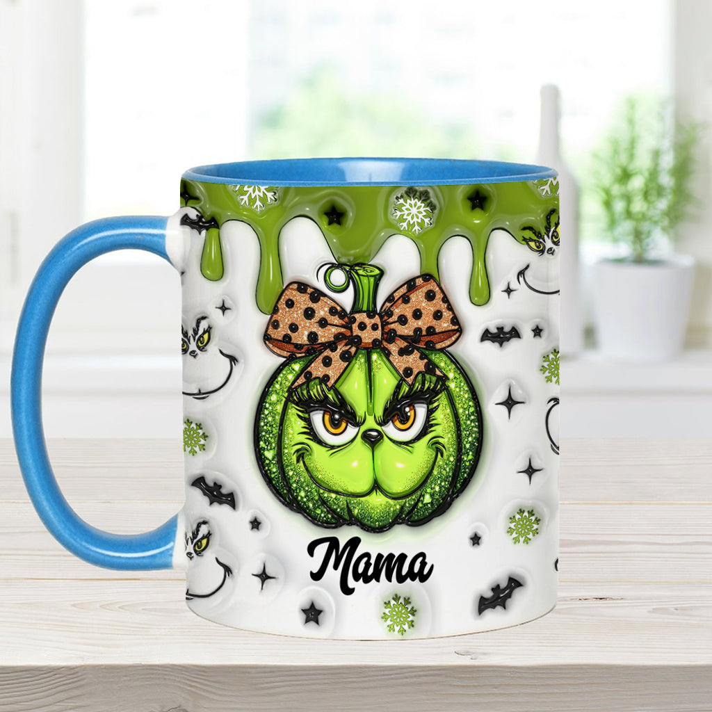Grinchy Mama/Grandma - Personalized Grandma Accent Mug