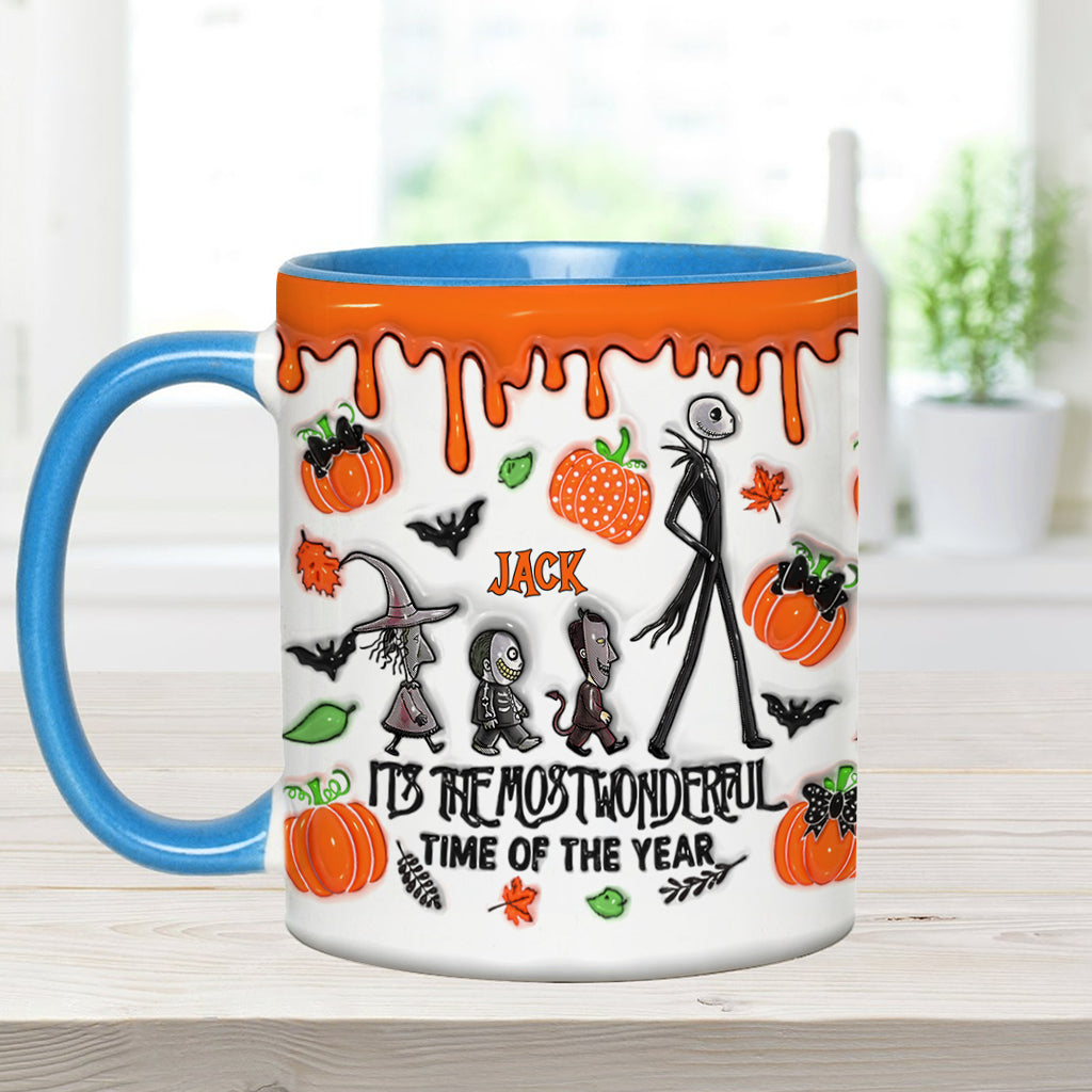 It's The Most Beautiful Time Autumn Skeleton - Personalized Nightmare Accent Mug