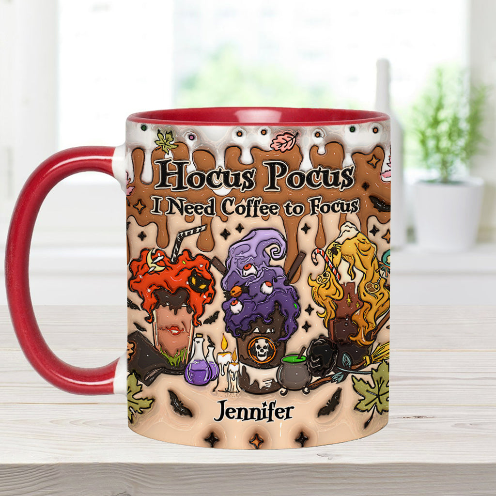 Autumn Leaves Pumpkin Spice Latte - Personalized Three Witches Accent Mug