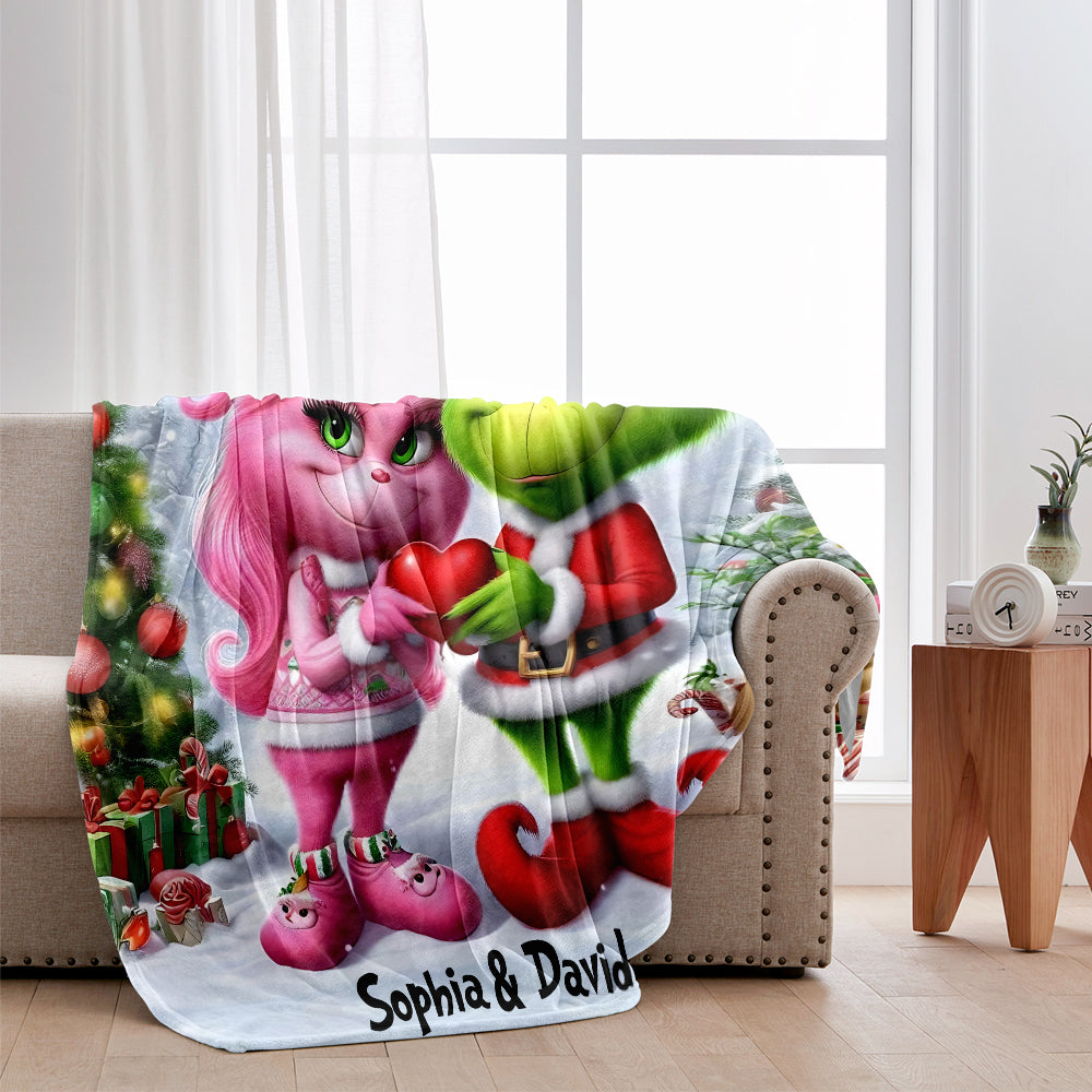 Merry Grinchmas - Personalized Stole Christmas Blanket