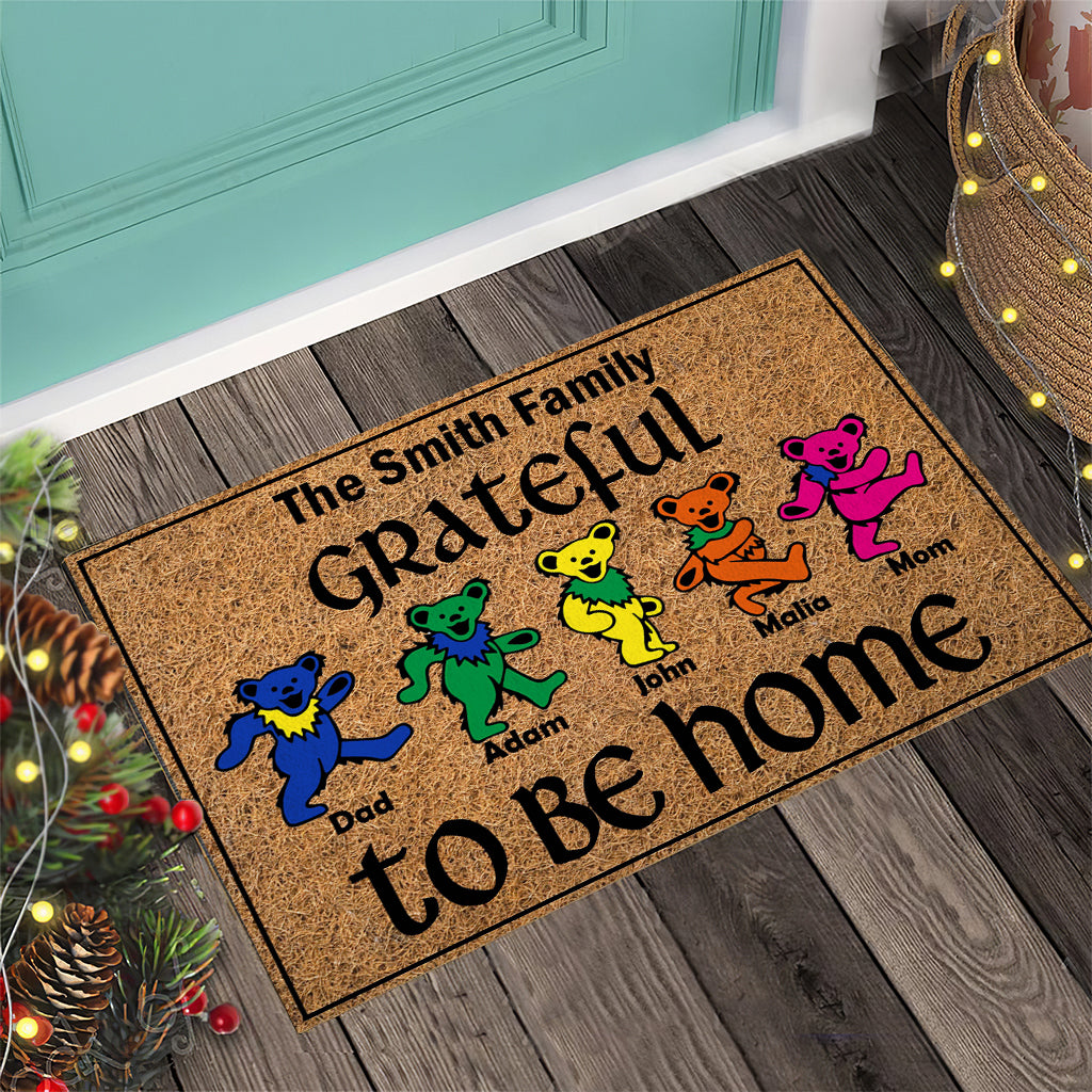 Grateful To Be Home - Personalized Family Doormat