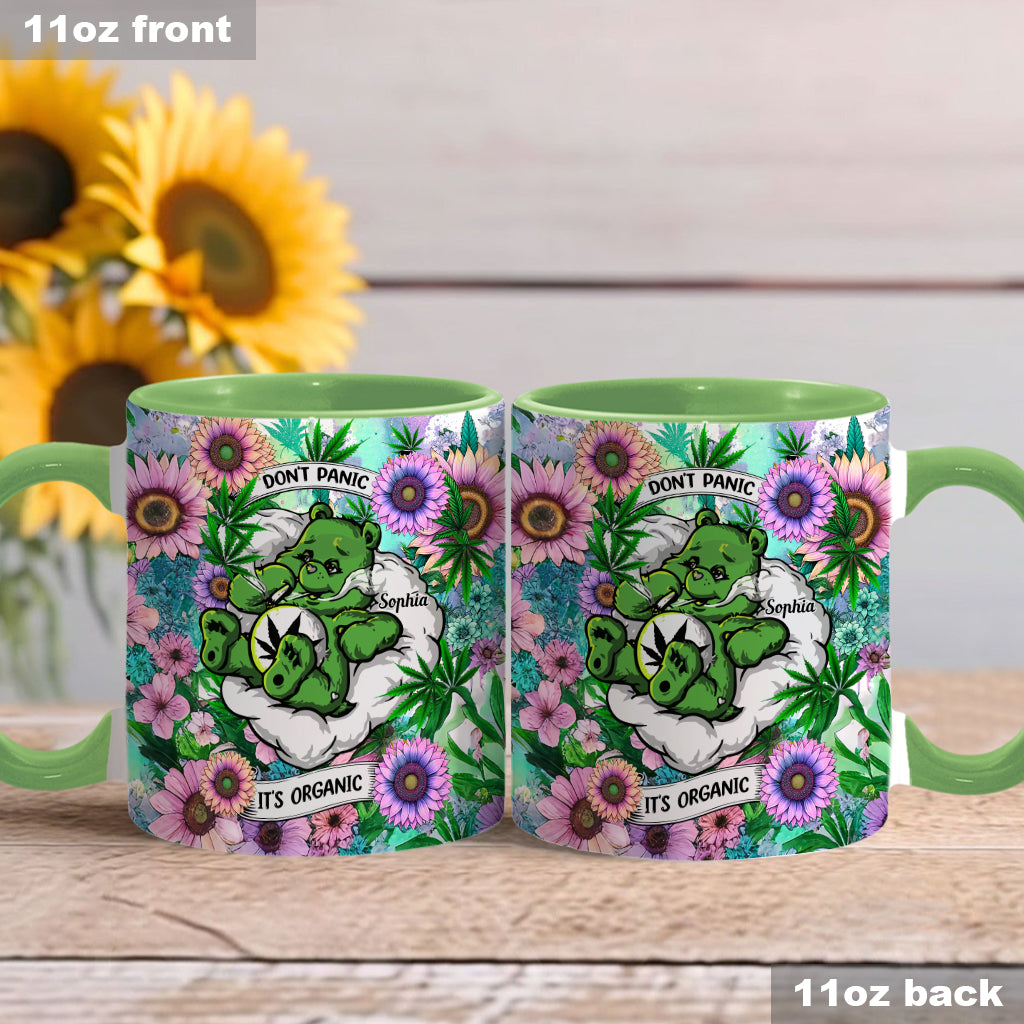 Don't Panic It's Organic - Personalized Weed Accent Mug