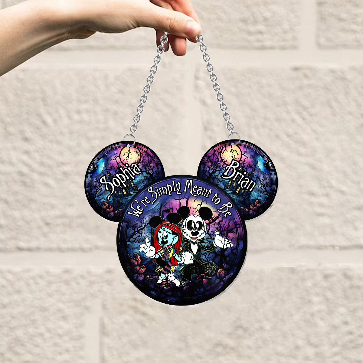We're Simply Meant To Be - Personalized Mouse Window Hanging Suncatcher Ornament