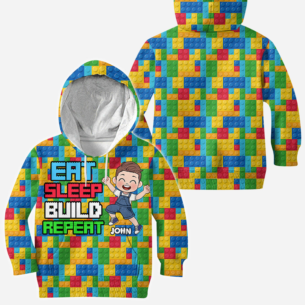 Eat Sleep Build Repeat - Personalized All Over Shirt