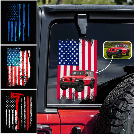Car Flag - Personalized Car Decal Die Cut