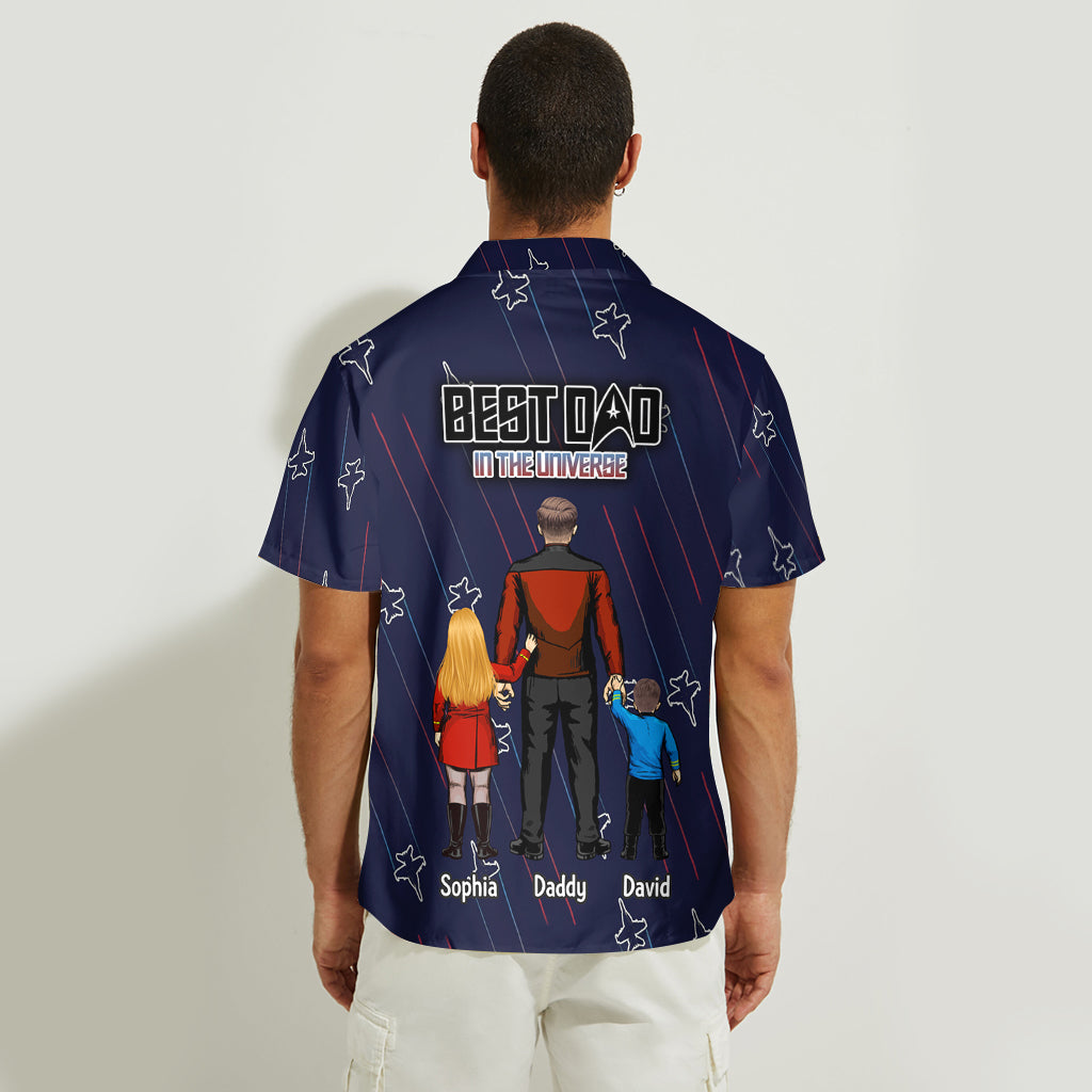 Best Dad In The Universe - Personalized Top Gun Hawaiian Shirt